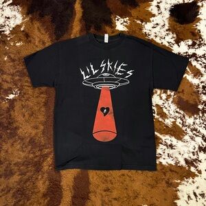 Lil skies alien abduction UFO heart concert merch tee shirt M